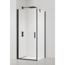Sprch dveře+stěna,madlo 100x100 černé T SATFUD100S100C