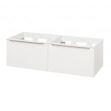 Mailo, koupelnová skříňka 1205x365x476 mm, spodní, lesklá bílá, 2 zásuvky CN518S