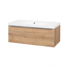 Mailo, koupelnová skříňka s umyvadlem z litého mramoru, 1010x415x476 mm,dub Riviera CN527M