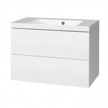 Aira, koupelnová skříňka s umyvadlem z lit. mram., 810x578x465 mm, spodní,bílá lesk CN711M