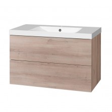 Aira, koupelnová skříňka s umyvadlem z lit. mram 1010x578x465mm,spodní,dub Kronberg CN722M