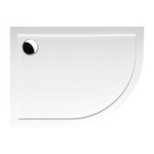 RENA L sprchová vanička z litého mramoru, čtvrtkruh 100x80cm, R550, levá, bílá 75511