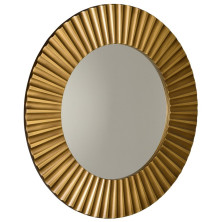 PRIDE kulaté zrcadlo v dřevěném rámu ? 90cm, bronz PD904