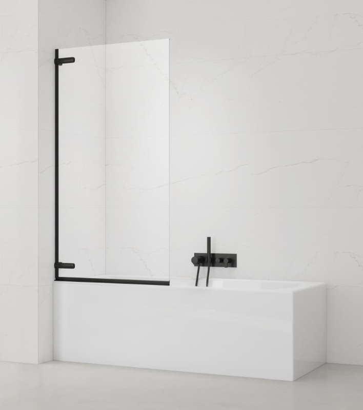 Vanová zástěna SAT TGD NEW 150x80 cm černá SATTGVZO150CT