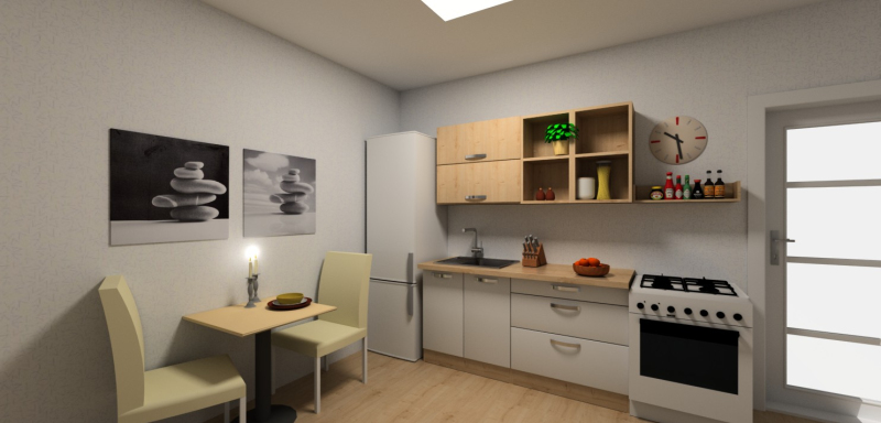 Kuchyňský set KUCH110, 160 cm, kombinace bílá arctic + dub arlington