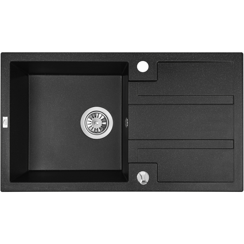 Laveo BARBADOS SBB_711T Jednodřez s odkapem, granit černá