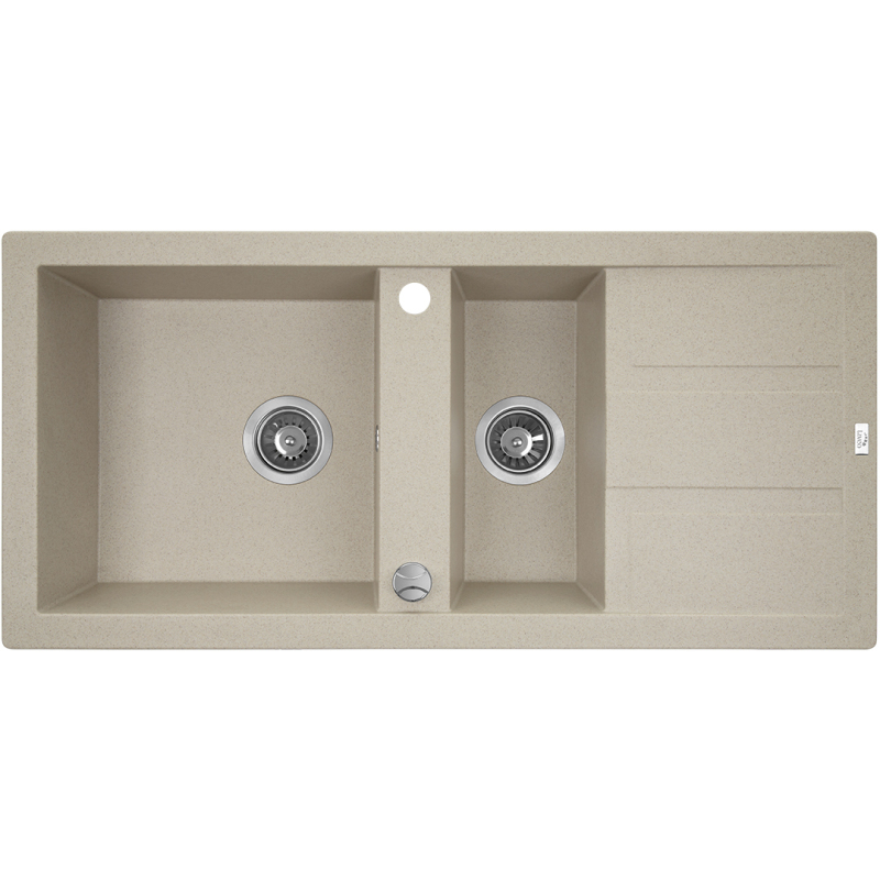 Laveo BARBADOS SBB_431T Jednodřez s vaničkou, granit béžová