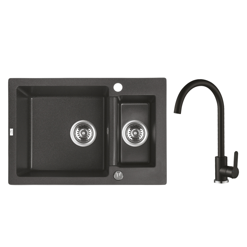 Kuchinox CELIA Jednodřez s vaničkou a baterií SJCA730T