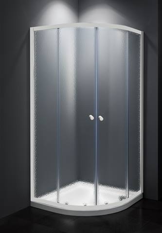 SPRCHOVÉ KOUTY - BASIC sprchový kout čtvrtkruh 90x90, sklo chinchila, bílá SIKOMUS90CH0