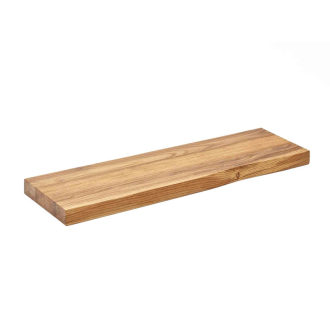 Polička dub masiv 60x13-16x3cm +uchycení PMDUB60