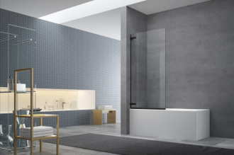 Vanová zástěna SAT TGD NEW 150x80 cm černá SATTGVZO150CT