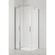 Sprch dveře pev+pevná stěna 100x80 CR T SATFUDP100S80