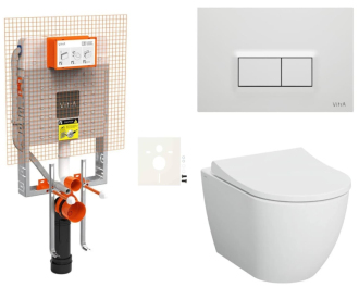 Cenově zvýhodněný závěsný WC set Vitra k zazdění + WC Vitra Nuo SIKOVIZNUO600