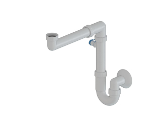 MULTI sifon dřezový 6/4"x40 s odbočkou úsporný bílý DREZSIFON6440SLIM