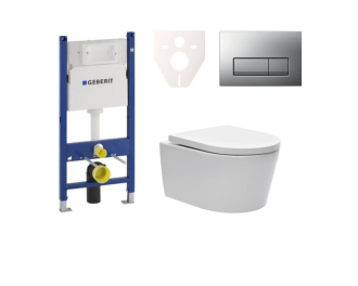 Cenově zvýhodněný závěsný WC set Geberit do lehkých stěn / předstěnová montáž+ WC SAT Brevis SIKOGES7W8