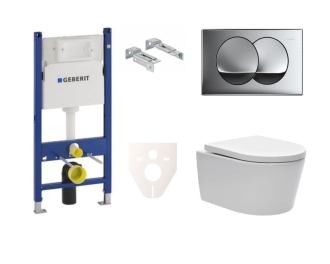 Cenově zvýhodněný závěsný WC set Geberit do lehkých stěn / předstěnová montáž+ WC SAT Brevis SIKOGES7W71S