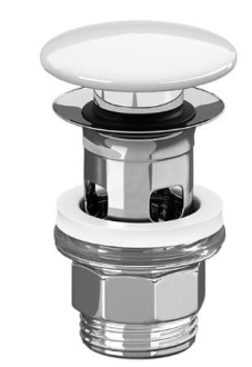 Villeroy & Boch keramický kryt odtoku „push-open“, pro umyvadla s přepadem, bílá 8L033401