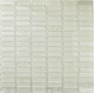 Skleněná mozaika Premium Mosaic bílá 30x30 cm lesk MOS4815CRWH