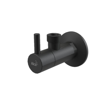 Rohový ventil Alca s filtrem 1/2"×1/2", kulatý, černá-mat  ARV003BLACK