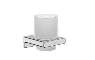 Držák skleničky a kartáčků Hansgrohe AddStoris včetně skleničky chrom 41749000