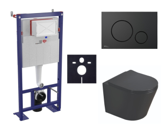 Cenově zvýhodněný závěsný WC set SAT do lehkých stěn / předstěnová montáž+ WC SAT Infinitio SIKOSSINB68