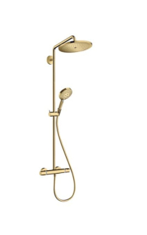 Sprchový systém Hansgrohe Croma Select S na stěnu s termostatickou baterií zlatý lesk 26891990
