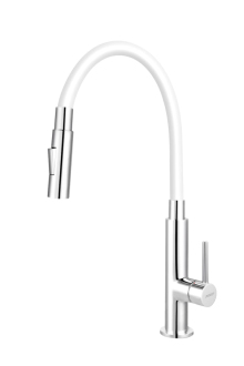 Dřezová baterie Novaservis se silikonovým ramínkem, 2 proudy bílá/chrom 70730,0B