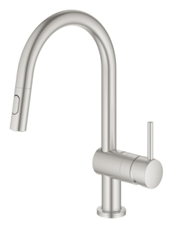 Dřezová baterie Grohe Minta Touch s vytahovací sprškou supersteel 31358DC2