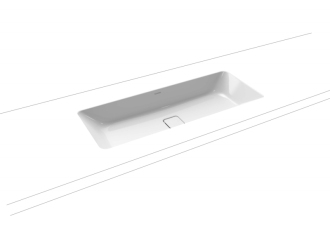 Zápustné umyvadlo Kaldewei Cono 3088 86,9x38,2 cm alpská bílá bez otvoru pro baterii, bez přepadu 902406003001