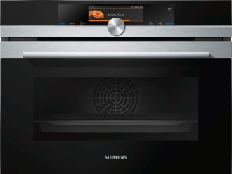 Siemens iQ700, Vestavná kompaktní kombinovaná parní trouba, 60 x 45 cm, Nerez, CS658GRS7