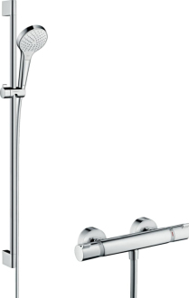 Sprchový systém Hansgrohe Croma Select S na stěnu s termostatickou baterií bílá/chrom 27014400