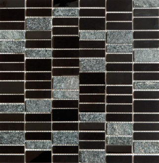 Nerezová mozaika Premium Mosaic Stone černá 30x30 cm mat / lesk MOS4815BK