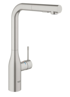 Dřezová baterie Grohe Essence New s vytahovací sprškou supersteel 30270DC0