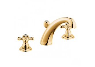 KLUDI 1926 Umyvadlová 3-otvorová baterie s výpustí, pozlacená 510434520