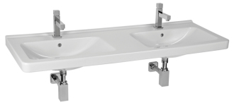Dvojumyvadlo Jika Cubito 130x48,5 cm dva otvory pro baterii H8144200001041