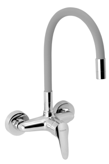 Dřezová baterie Novaservis Titania Iris New se silikonovým ramínkem 150 mm stříbrošedá-chrom 94480,0S