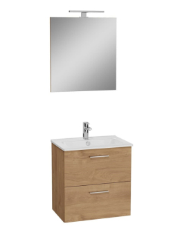 Set Mia um+skř+zrc+osv 60cm oak MIASET60D