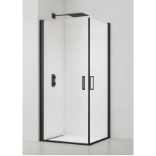 Sprchové dveře 90x80 černé T, madlo SATFUD9080C