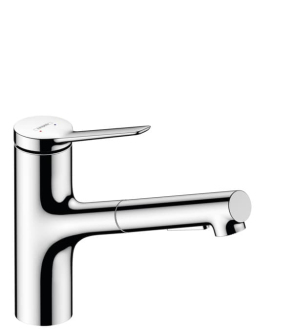 Dřezová baterie Hansgrohe Zesis s vytahovací sprškou, 2 proudy chrom 74803000