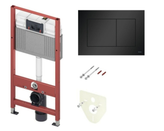 Set do sádrokartonu k WC Tece černé matné tlačítko 9.400.414