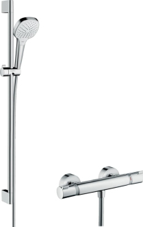 Sprchový systém Hansgrohe Raindance Select E na stěnu s termostatickou baterií bílá/chrom 27082400