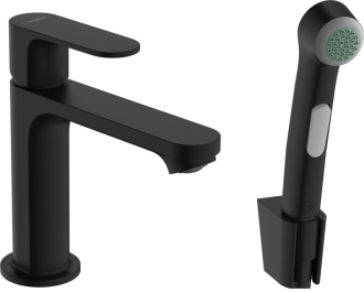 Umyvadlová baterie Hansgrohe Rebris S s bidetovou sprškou matná černá 72215670