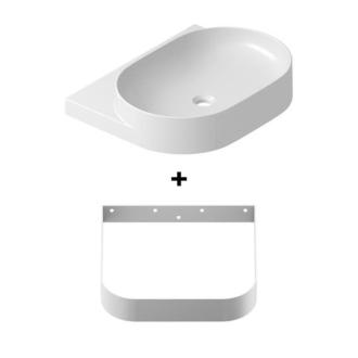 Umyvadlo Ravak Yard 60,5x50 cm s černou konzolí X000001683