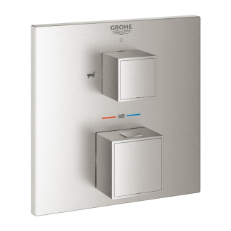 Vanová baterie Grohe Grohtherm Cube bez podomítkového tělesa supersteel 24155DC0