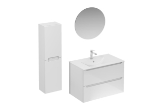 Koupelnová sestava s umyvadlem včetně umyvadlové baterie, vtoku a sifonu Naturel Stilla bílá lesk KSETSTILLA006