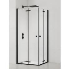 Sprchové skládací dveře -černé T 100x100 SATSK100100C