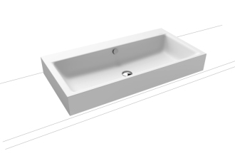 Umyvadlo na desku Kaldewei Puro 3158 90x46 cm alpská bílá bez otvoru pro baterii 900806003001