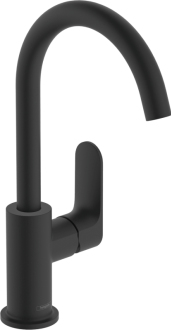 Vysoká umyvadlová baterie Hansgrohe Rebris S s výpustí matná černá 72536670