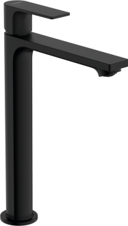 Vysoká umyvadlová baterie Hansgrohe Rebris E s výpustí matná černá 72581670