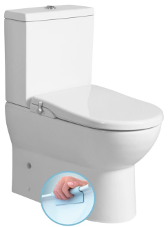JALTA WC kombi, Rimless, s bidetovým sedátkem CLEAN STAR, spodní/zadní odpad, bílá LB402-1